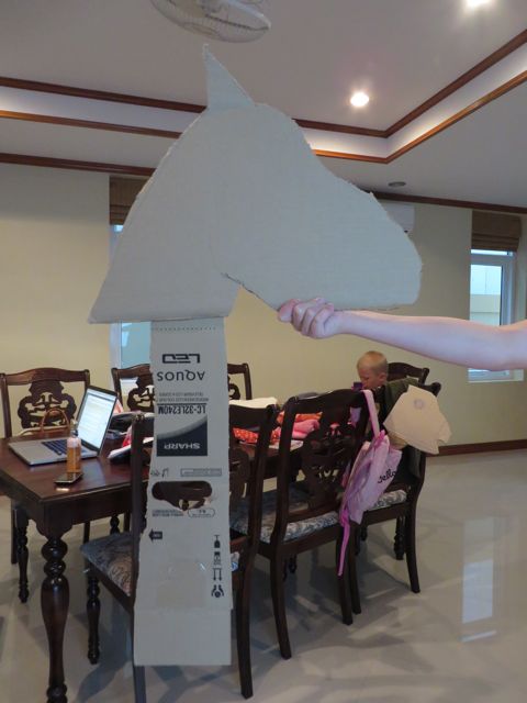 Hienot keppihevoset, jotka lapset tekaisivat television kuljetuslaatikosta