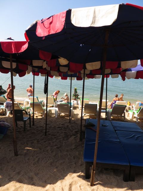 Joku oli sentään pystyttänyt rantahiekalle kuusen