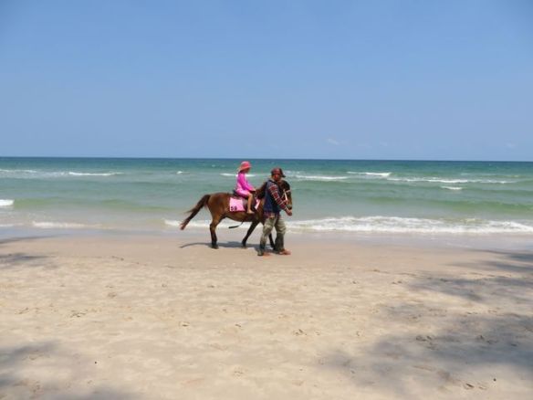 Olimme n. 3 km päässä D Vareelta, ja tällä rannalla oli taas heppoja!