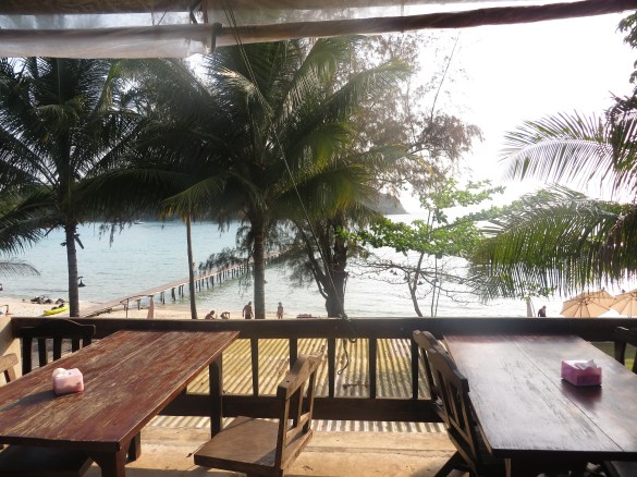 Näkymä hotellin ravintolasta merelle päin