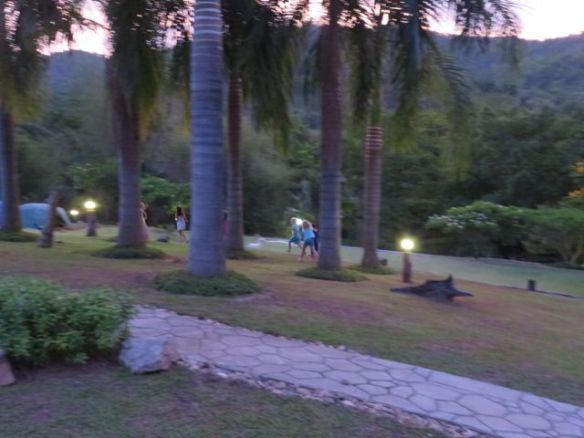 Resortilla oli hienot nurmikentät joilla kelpasi juoksennella